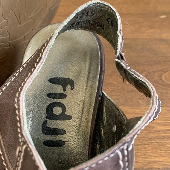 Fidji High Heel Brown Leather Sandals (open toe sling backs) - Picture 2 of 7